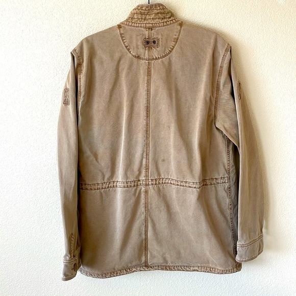 Converse All Star Tan Military Jacket Men’s M Streetwear Full Zip Canvas Coat - Picture 7 of 14